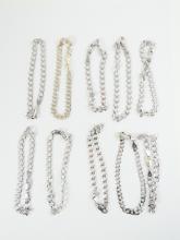 10 STERLING SILVER BRACELETS