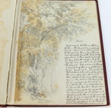 ANTIQUE SCRAPBOOK OF DRAWINGS & POEMS