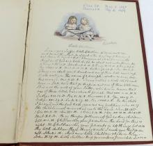 ANTIQUE SCRAPBOOK OF DRAWINGS & POEMS