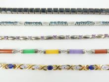 5 STERLING BRACELETS