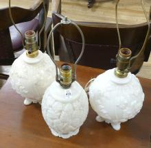 THREE ALADDIN ALACITE TABLE LAMPS