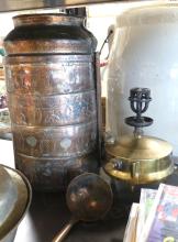 FOUR PIECES OF SYRIAN METAL WARE