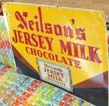 "JERSEY MILK CHOCOLATE" METAL ADVERTISING SIGN