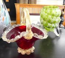 SIX PIECES OF ART GLASS