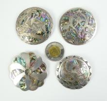 4 STERLING BROOCHES/PENDANTS