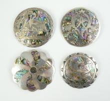 4 STERLING BROOCHES/PENDANTS