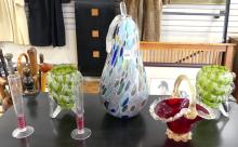 SIX PIECES OF ART GLASS