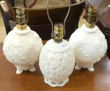 THREE ALADDIN ALACITE TABLE LAMPS