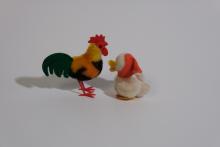 BERG TIERE MIT HERZ ROOSTER AND DUCKS