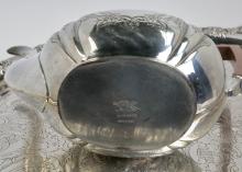 SILVER PLATED TRAY AND COFFEE POT