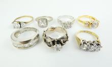 7 STERLING SILVER RINGS