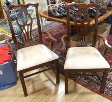 PAIR OF CHIPPENDALE ARMCHAIRS