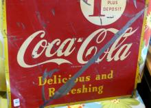 METAL "COCA-COLA" ADVERTISING SIGN