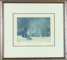 TWO RICHARD METZGER ETCHINGS