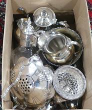 BOX LOT OF SILVERPLATE