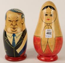 TWO RUSSIAN NESTING DOLLS