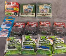 TOY CARS AND DESERT STORM CARDS