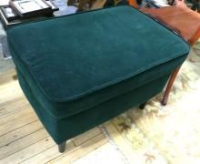 GREEN MICROFIBRE OTTOMAN