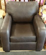 LEATHER ARMCHAIR AND OTTOMAN