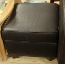 LEATHER ARMCHAIR AND OTTOMAN