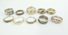 10 STERLING RINGS