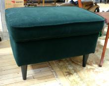 GREEN MICROFIBRE OTTOMAN