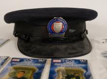 POLICE CAP, PINS, ETC.