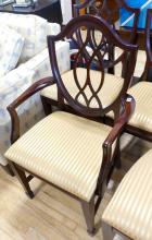 FIVE MAHOGANY "SHIELD BACK" DINING CHAIRS