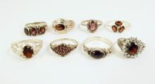 8 STERLING SILVER RINGS