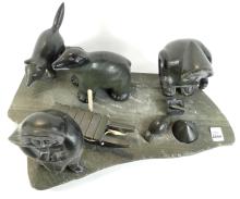 LARGE INUIT SOAPSTONE SCULPTURE