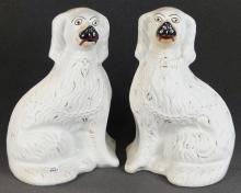 PAIR ANTIQUE STAFFORDSHIRE DOGS