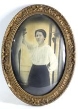 FOUR PORTRAITS IN CONVEX GLASS FRAMES