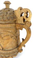 CARVED WOOD TANKARD