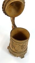 CARVED WOOD TANKARD