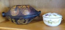 TWO CASSEROLES, PLATTER AND DISH