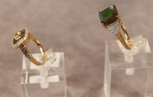 TWO STERLING GEMSTONE RINGS