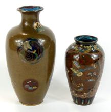 TWO CLOISONNE VASES