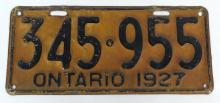 ANTIQUE ONTARIO LICENSE PLATES