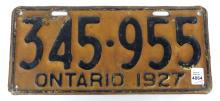 ANTIQUE ONTARIO LICENSE PLATES