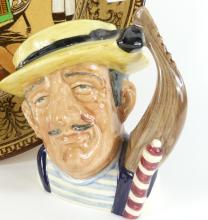 ROYAL DOULTON PLATE AND CHARACTER JUG