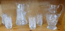 CRYSTAL WATER SET AND PITCHER