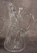 THREE FINE CUT CRYSTAL WATER PITCHERS