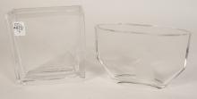 TWO SWEDISH ART CRYSTAL VASES