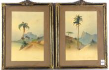 PAIR ANTIQUE WATERCOLOURS BY H. GOLDSCHMIDT