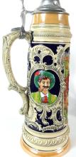 LARGE GERMAN STEIN & WOOD CARVING