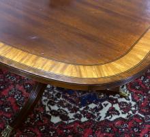 MAHOGANY DOUBLE PEDESTAL DINING TABLE