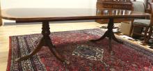 MAHOGANY DOUBLE PEDESTAL DINING TABLE