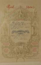 TWO ANTIQUE CERTIFICATES & ARTWORK