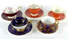 FIVE QUALITY CUPS & SAUCERS