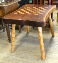 LIVE EDGE CHECKERBOARD TABLE